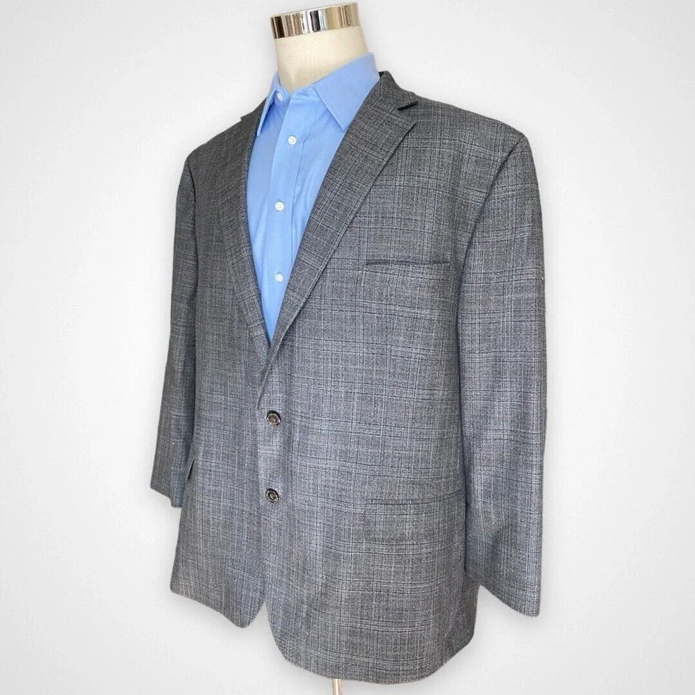 Chaps Mens Size 52 Blazer Sport Coat Gray Casual Career Jacket‎